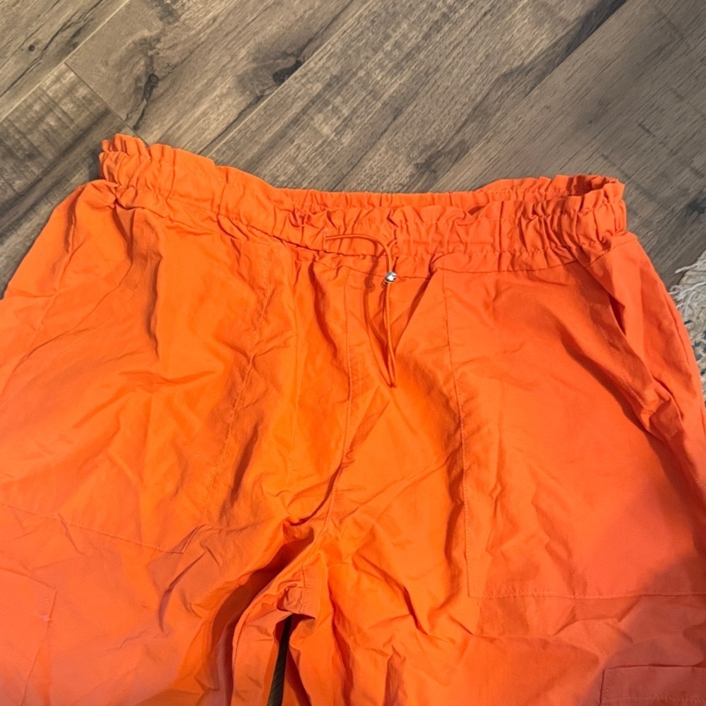 Bright Orange Rave Drawstring Pants - Picture 3 of 3